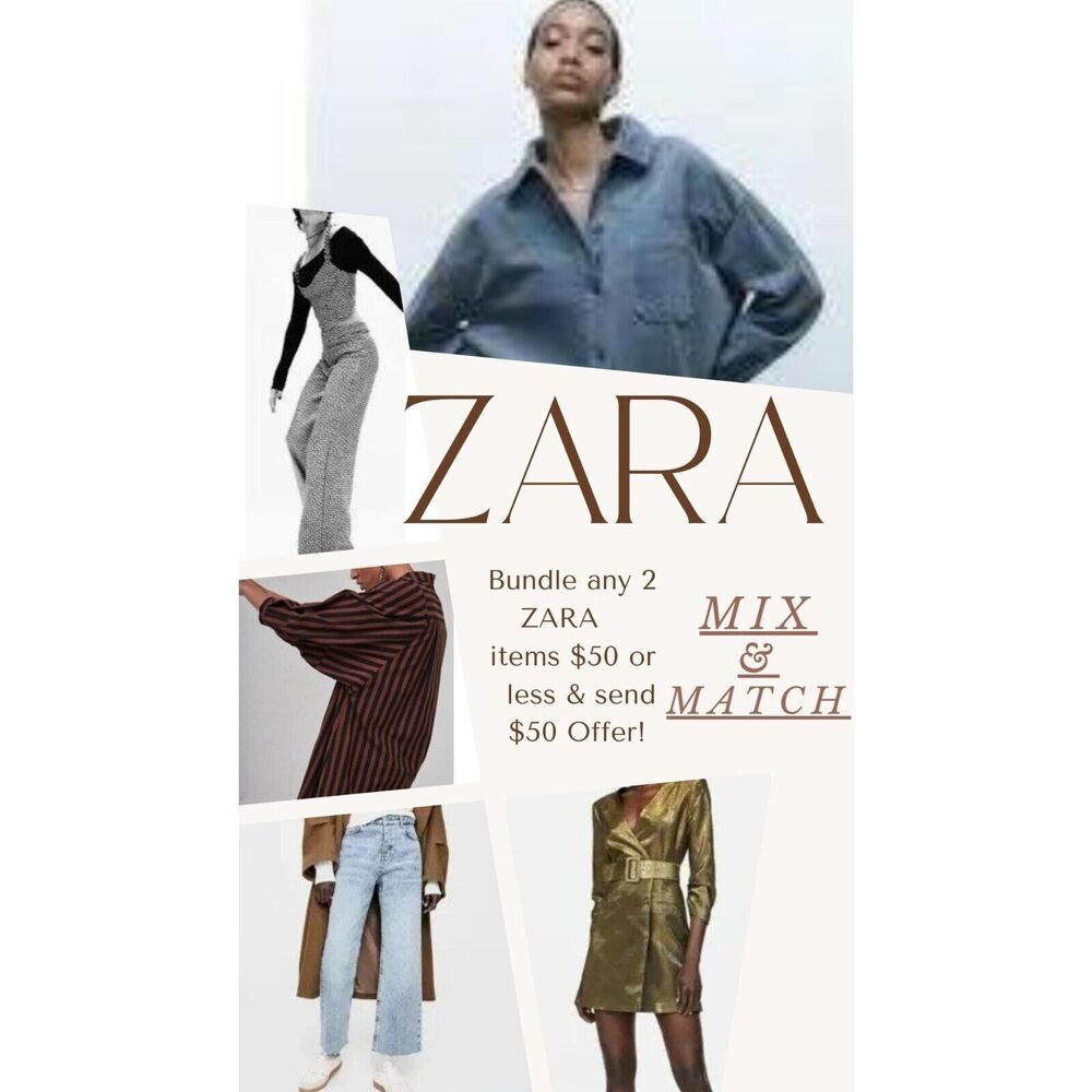 ZARA Wool Blend Long Sleeve Collard Belted Button Up Coat Jacket  M Grey Black - Picture 2 of 15